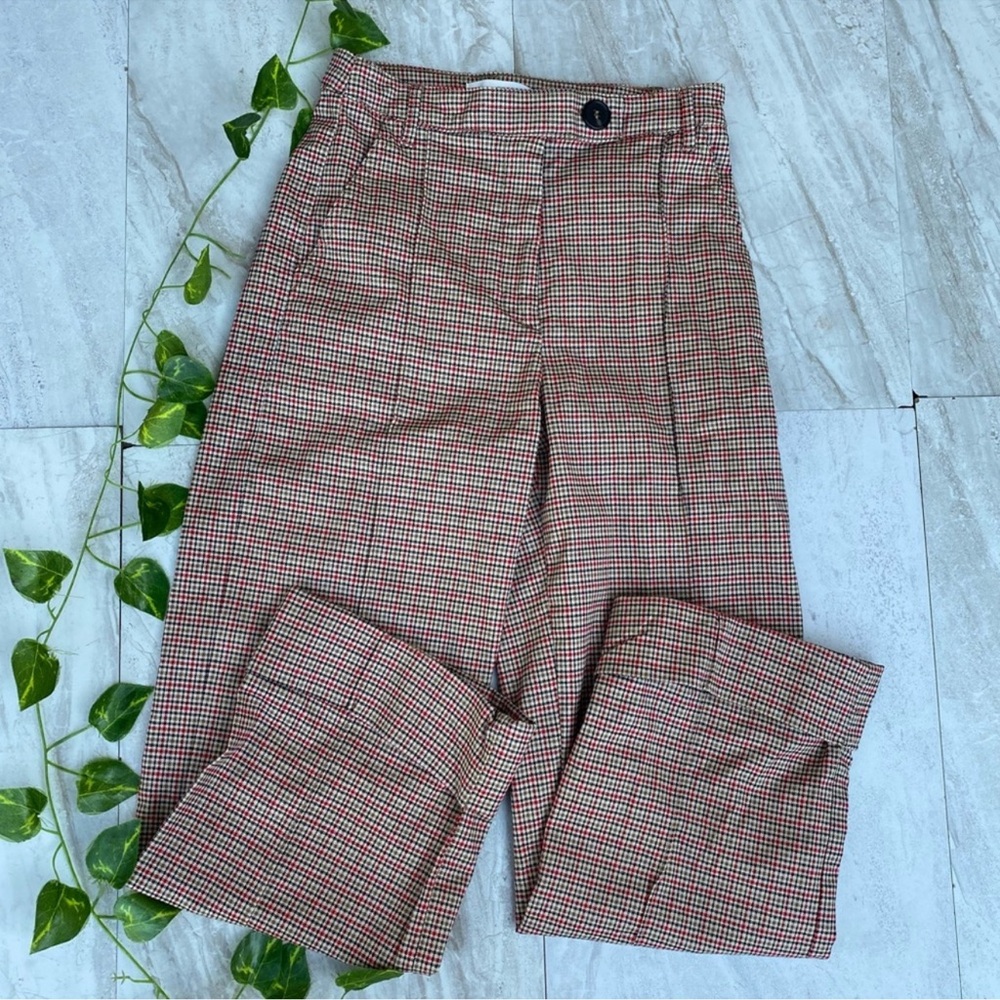 NWT - H&M Red, brown, and black Plaid Trousers